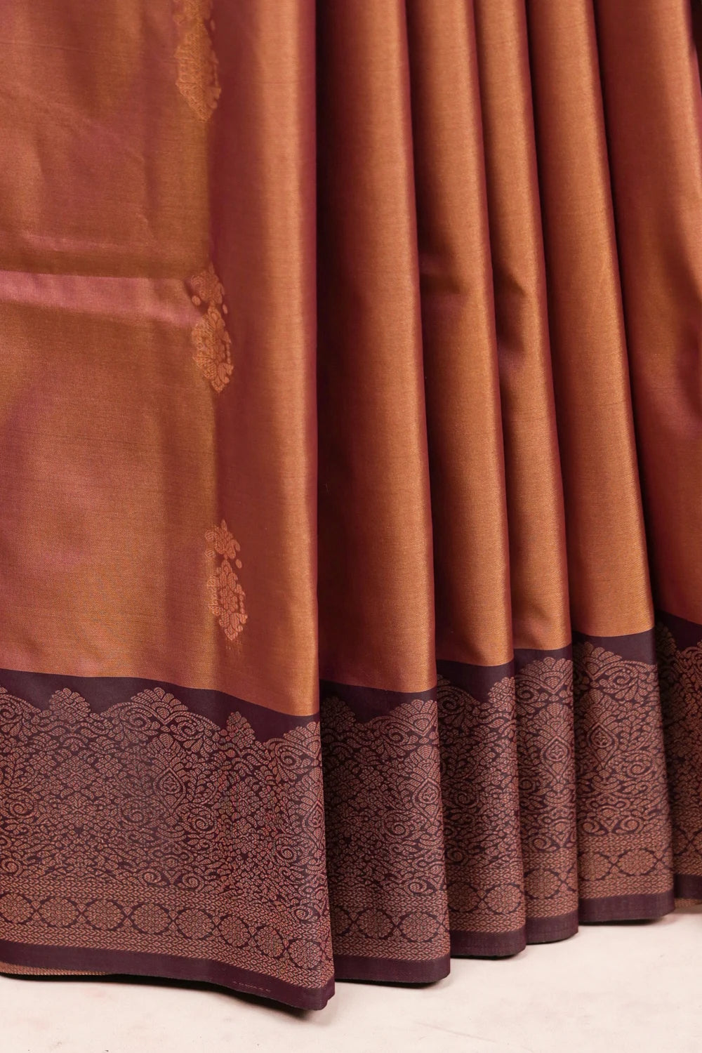 Mustard Yellow And Grape Colour Dual Shade Semi Silk Saree