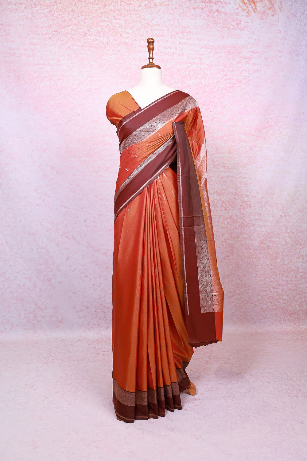 Mustard Yellow Semi Silk Saree