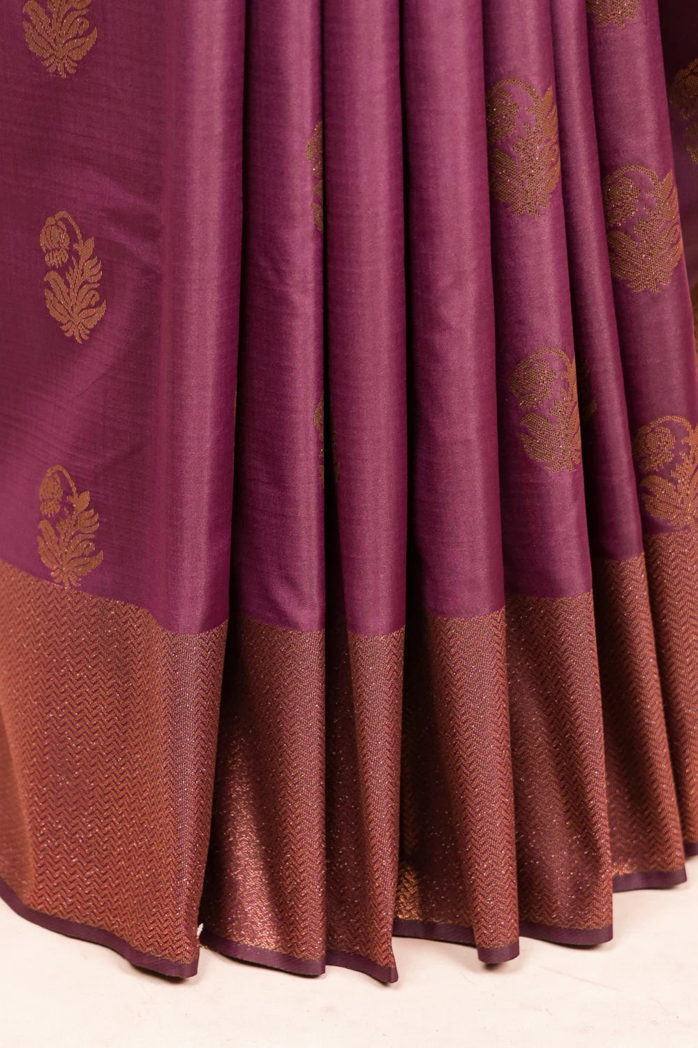 Grape Color Semi Silk Saree