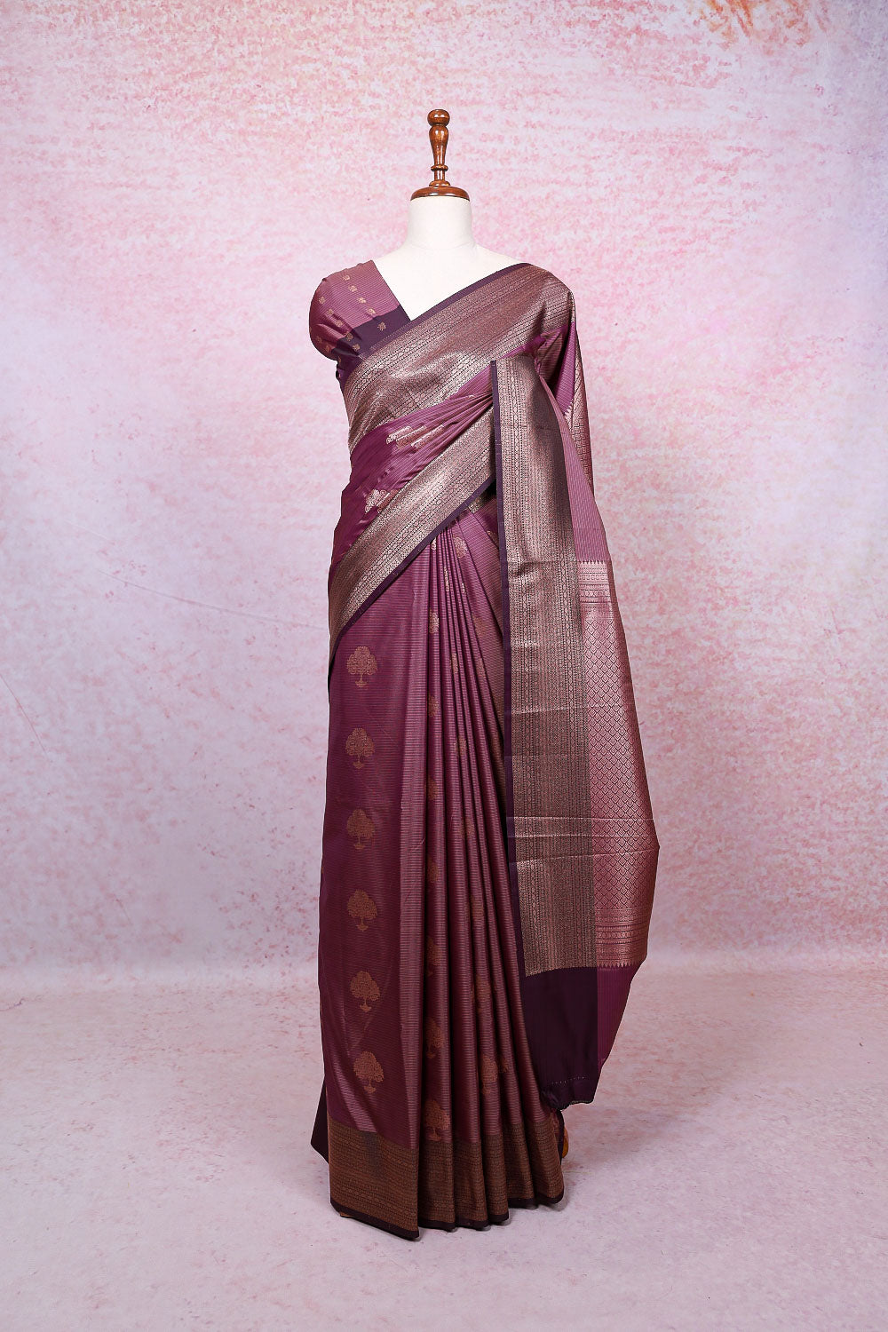 Purple Semi Silk Saree - Seematti
