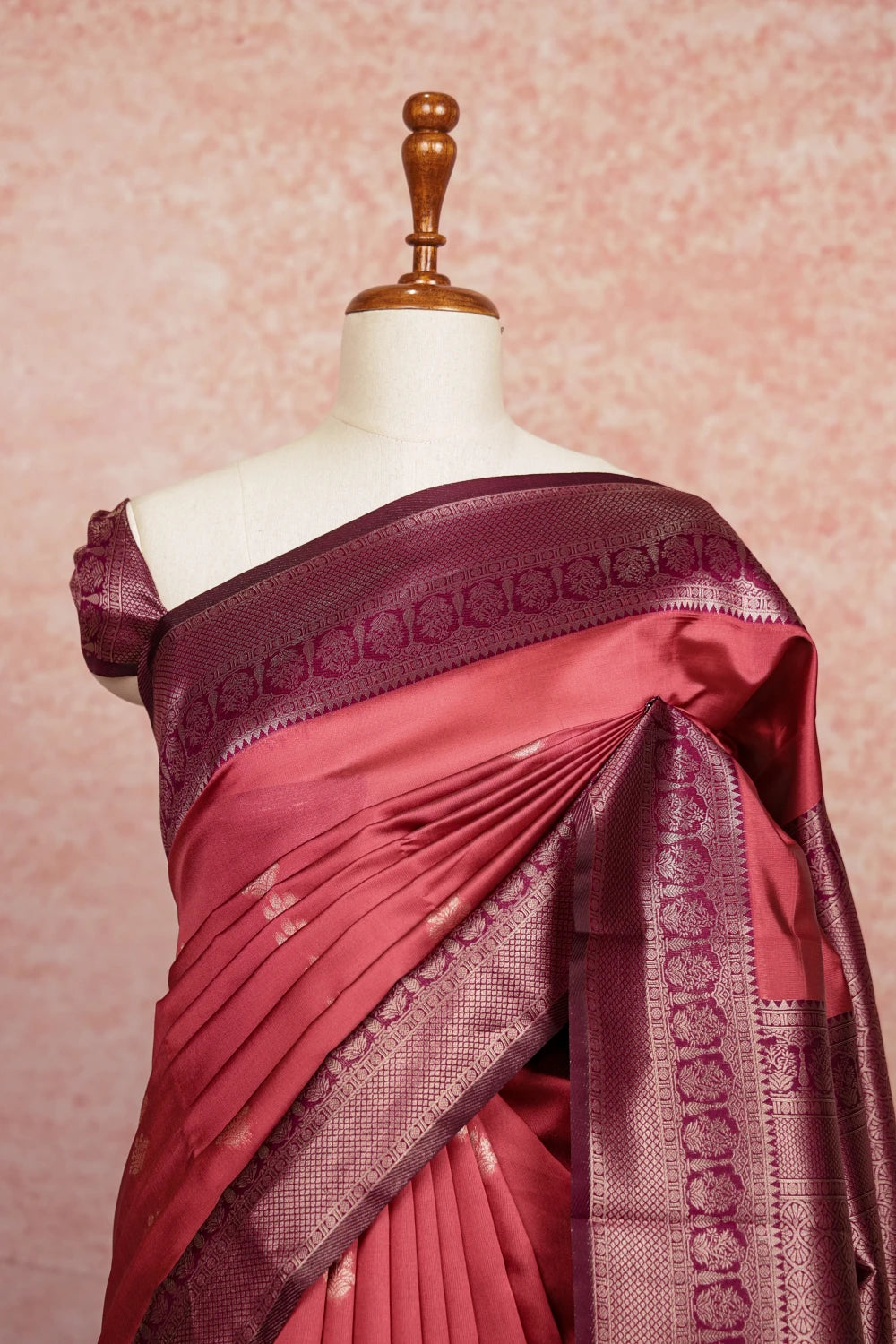 Dark Onion Pink Semi Silk Saree