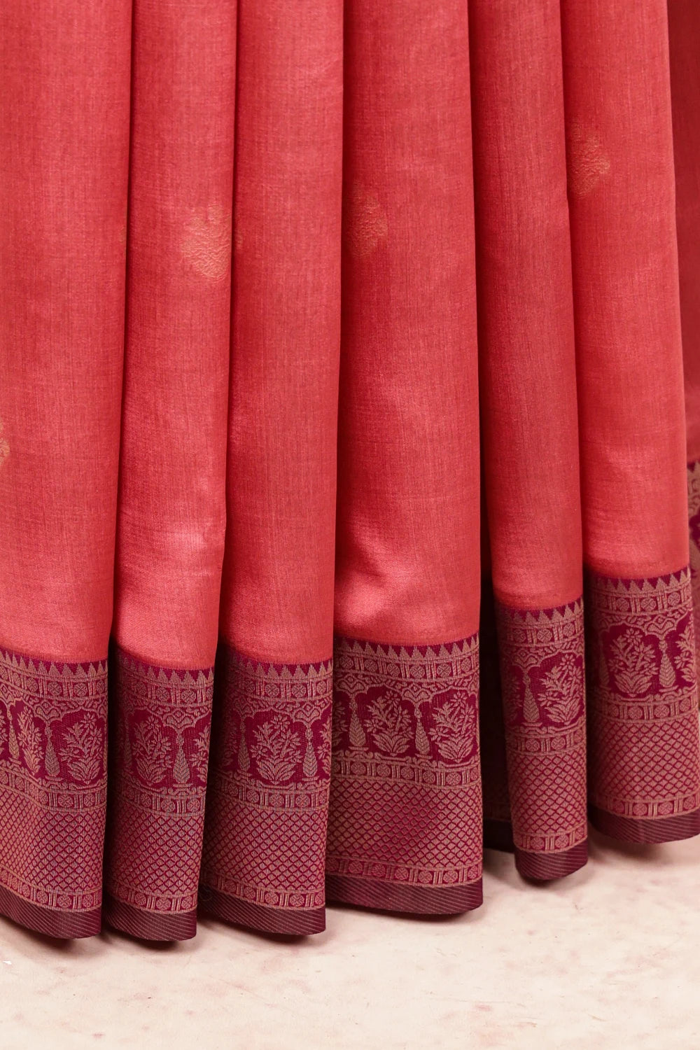 Dark Onion Pink Semi Silk Saree