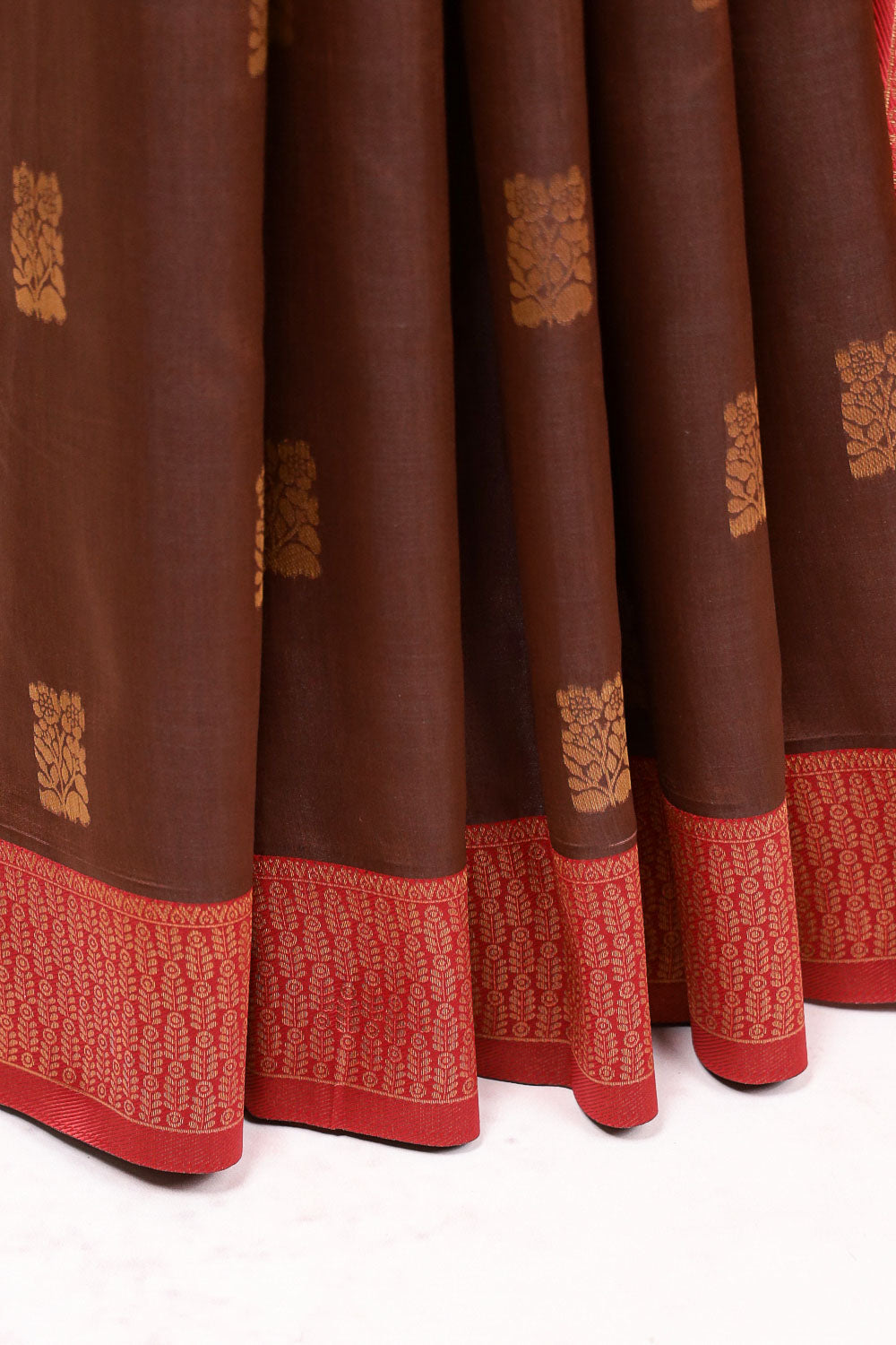 Coffee Brown Semi Silk Saree