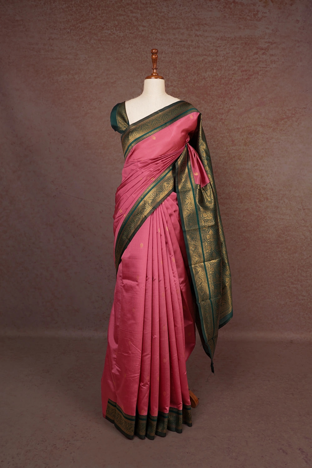 Onion Color Semi Silk Saree