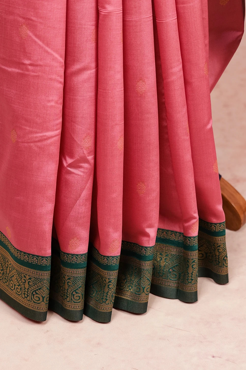 Onion Color Semi Silk Saree