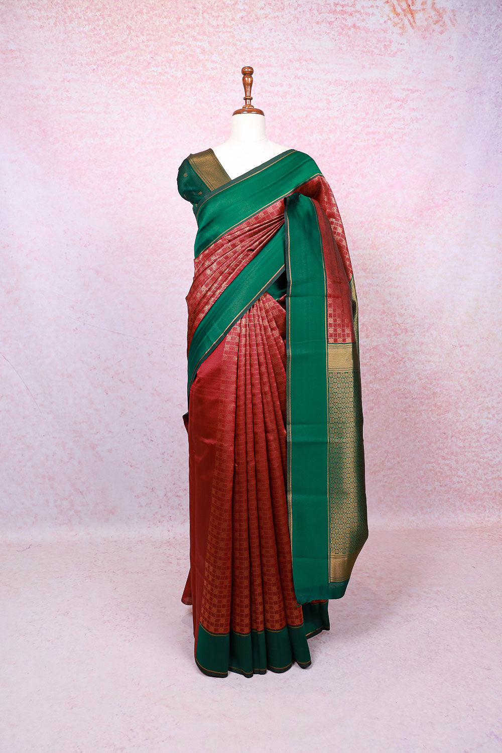 Maroon Semi Silk Saree