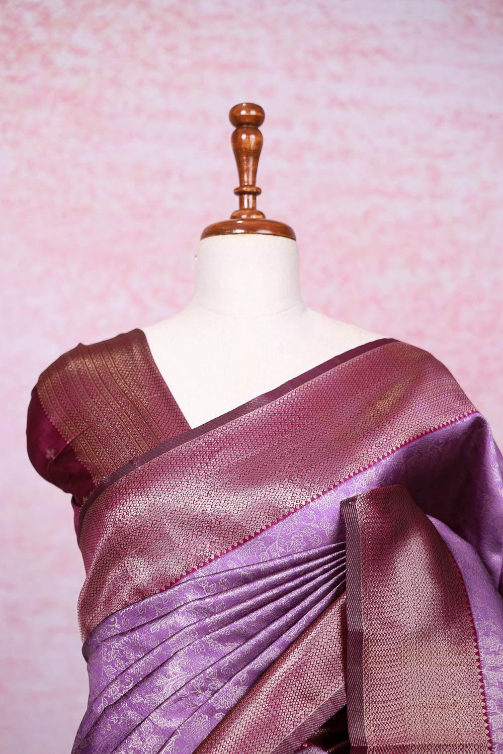 Lavender Semi Silk Saree