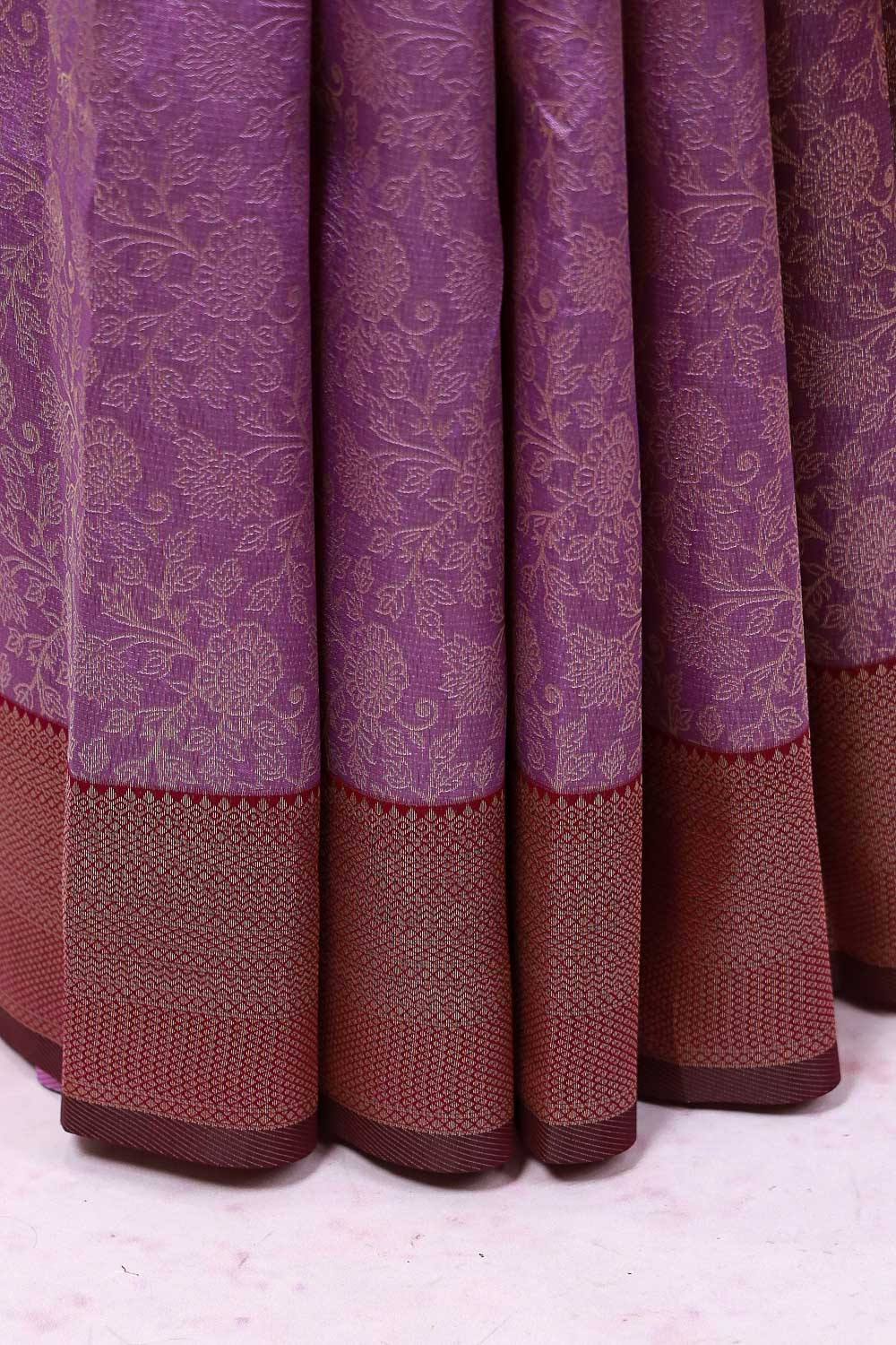Lavender Semi Silk Saree