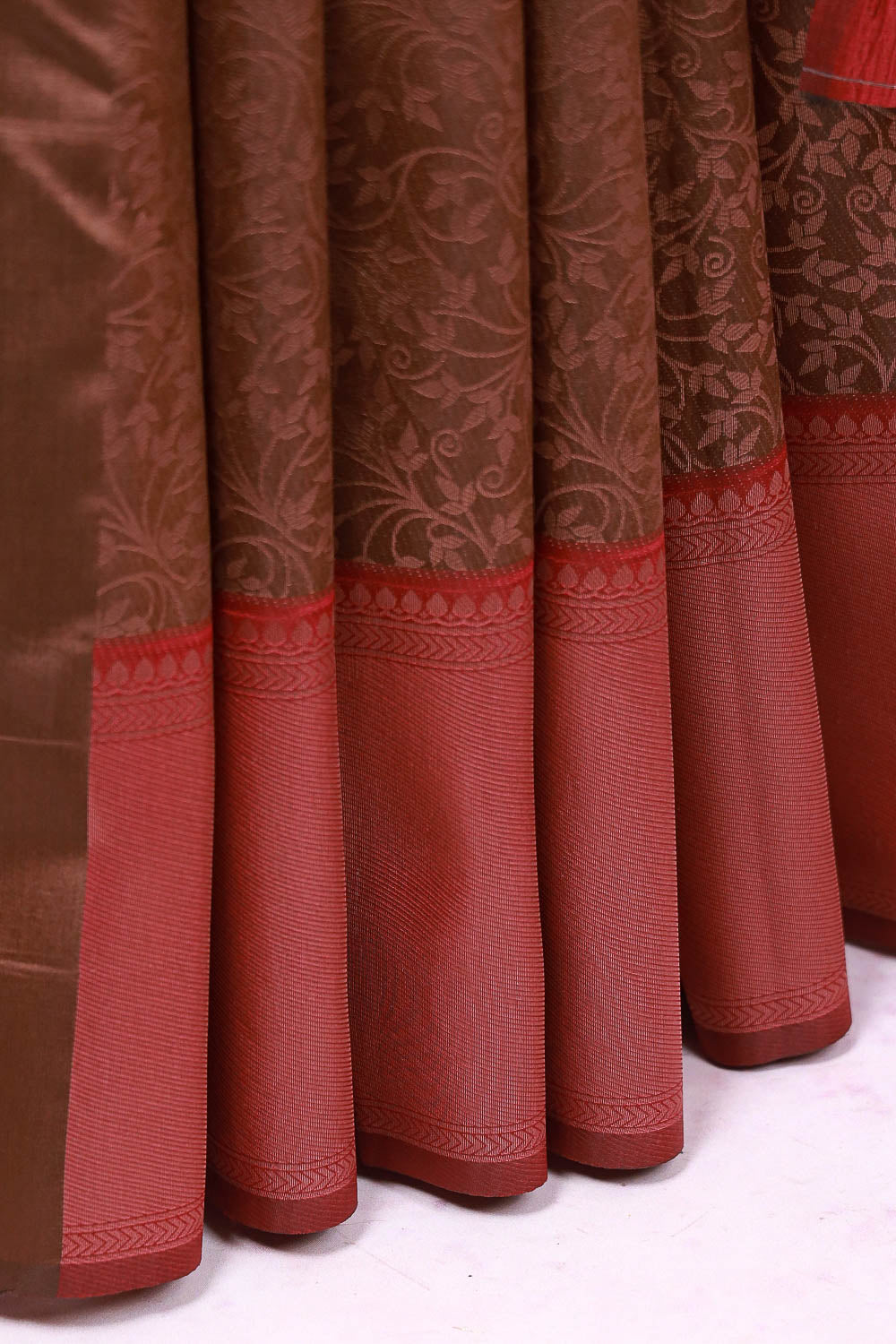 Coffee Brown Semi Silk Saree