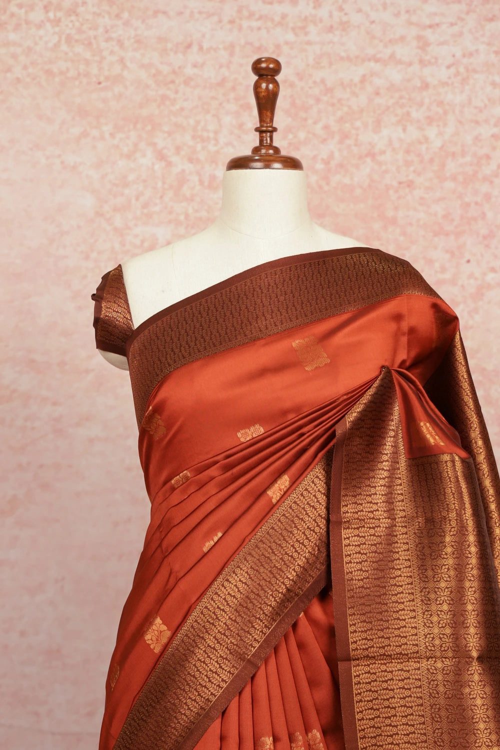 Copper Colour Semi Silk Saree