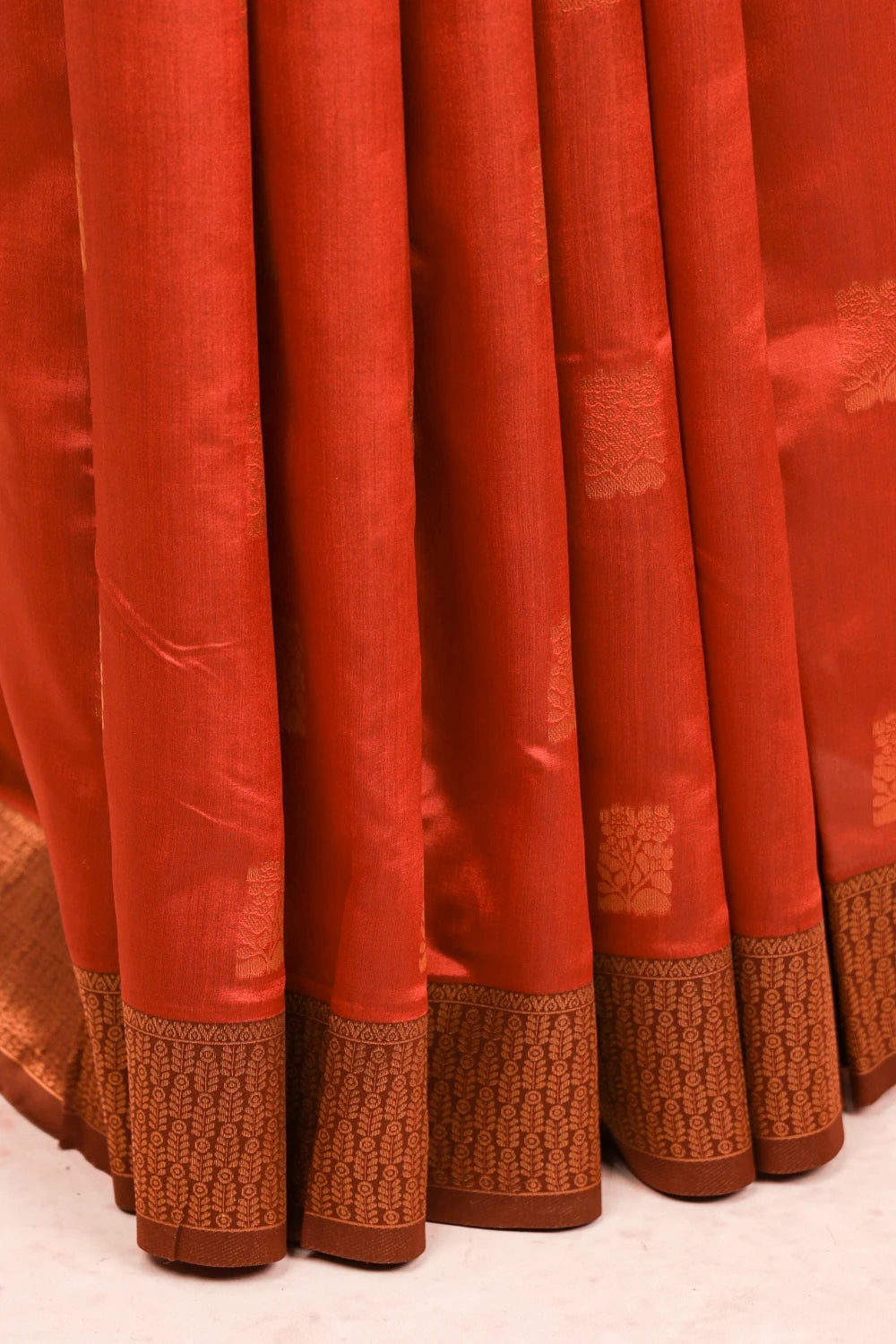 Copper Colour Semi Silk Saree