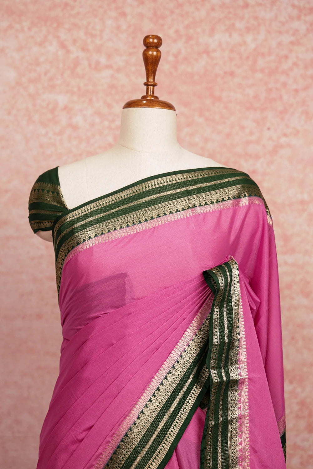 Lavender Pink Georgette Chiffon Saree