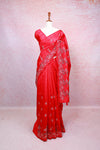 Red Semi Tussar Saree