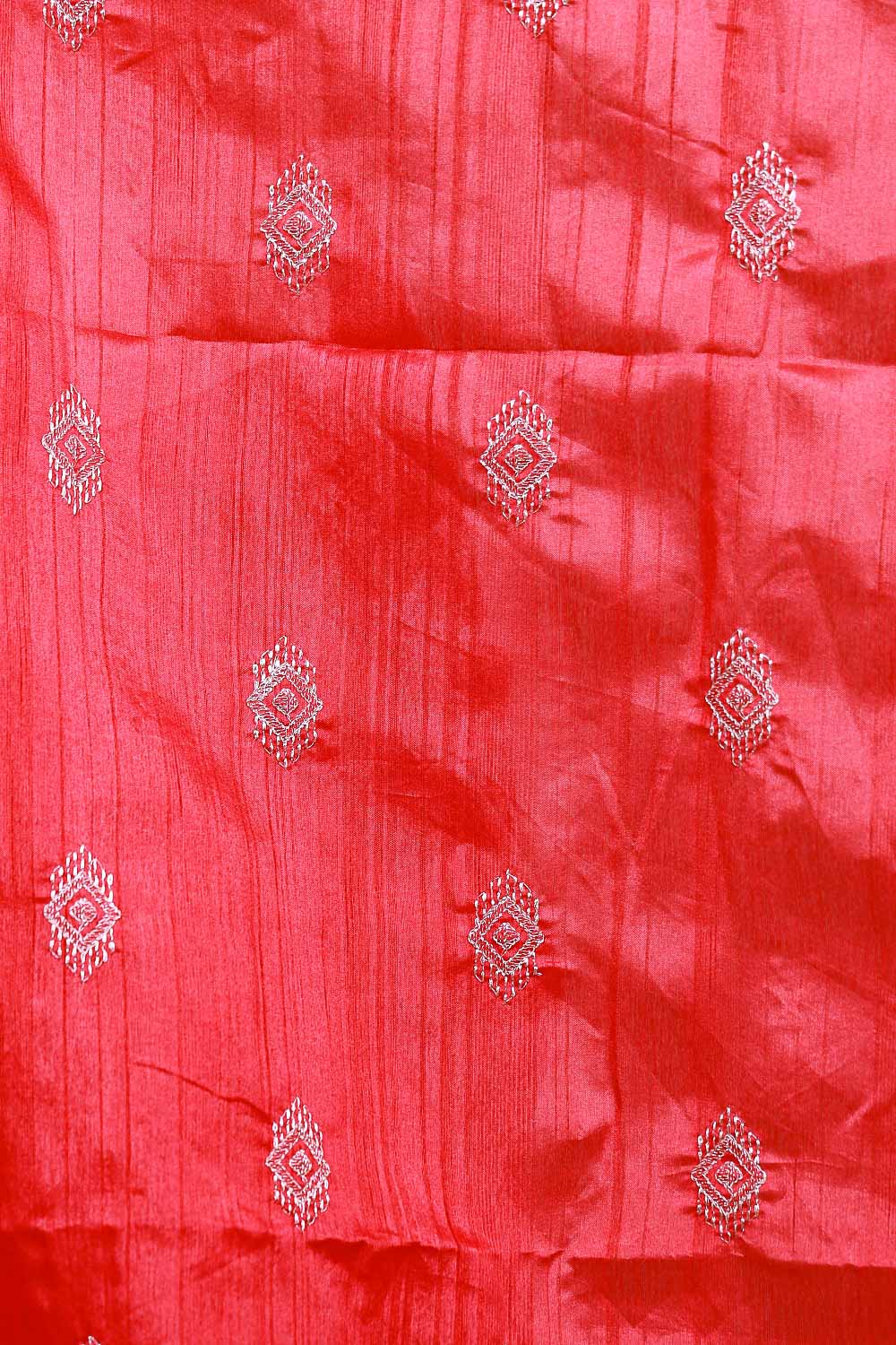 Red Semi Tussar Saree