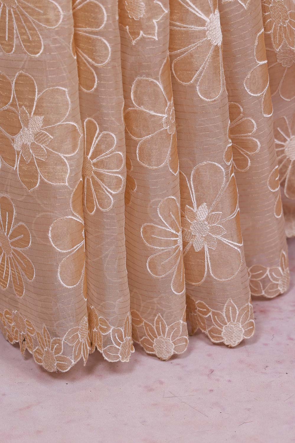 Cream Organza Saree