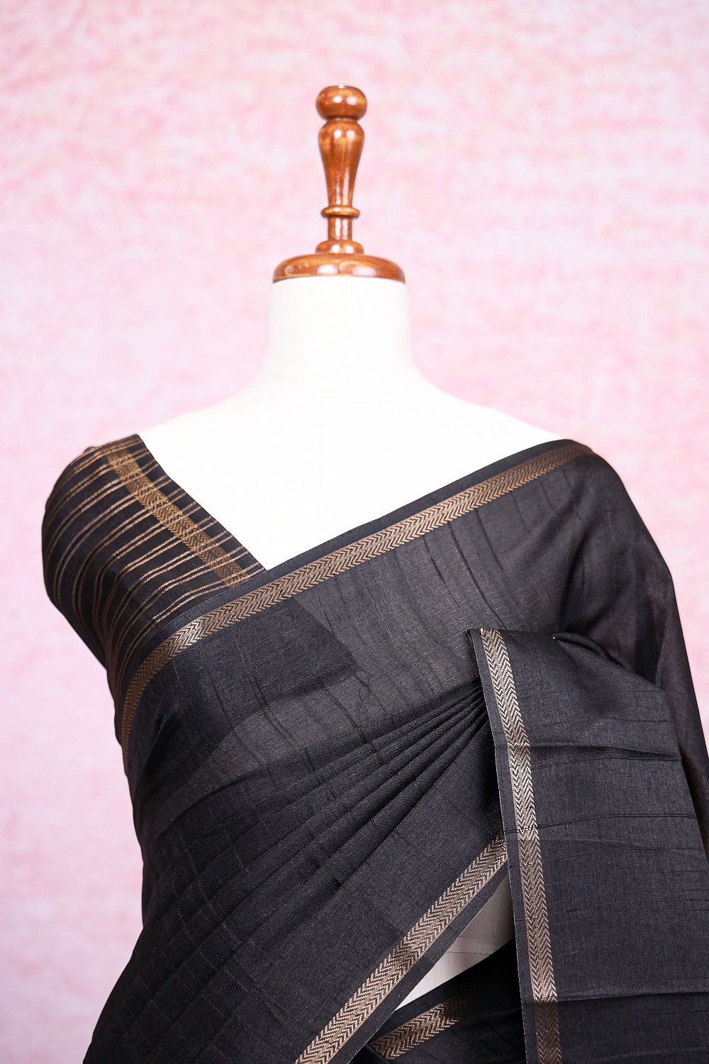 Black Semi Tussar Saree