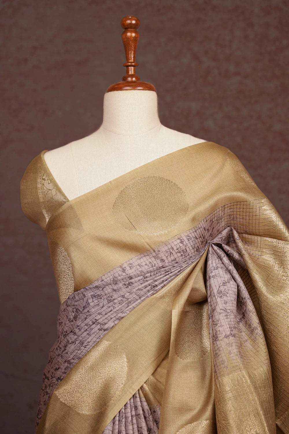 Light Lavender Semi Tussar Saree