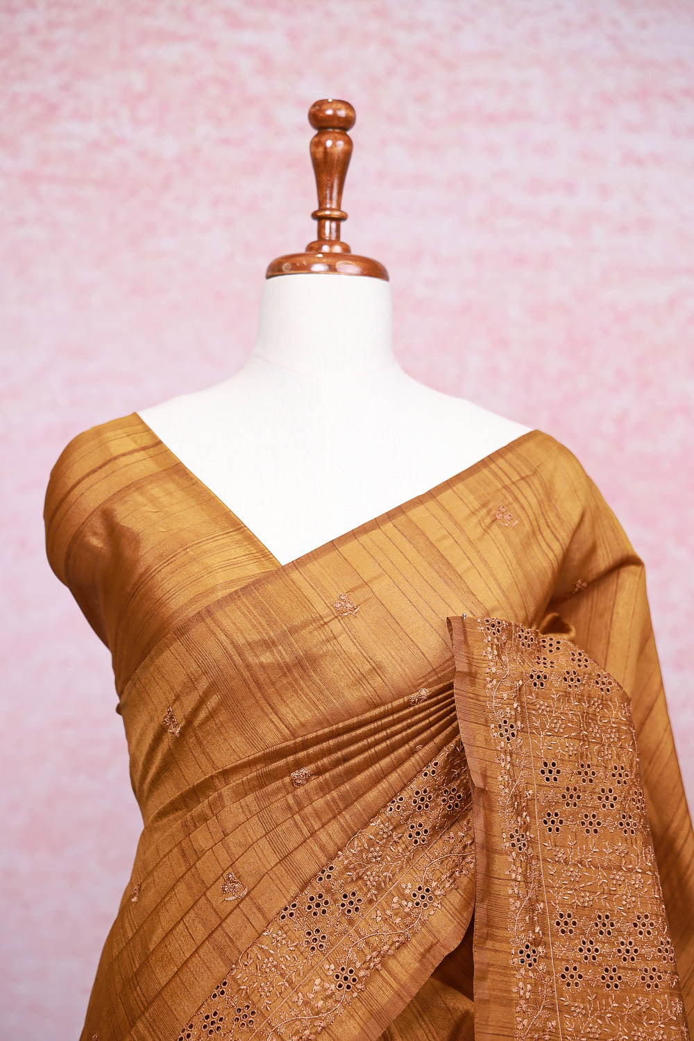Brown Semi Tussar Saree