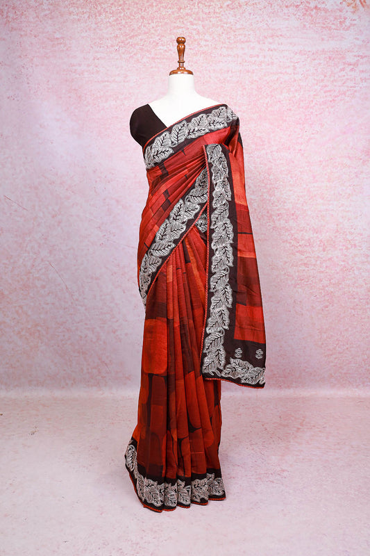 Multi Colours Semi Silk Saree