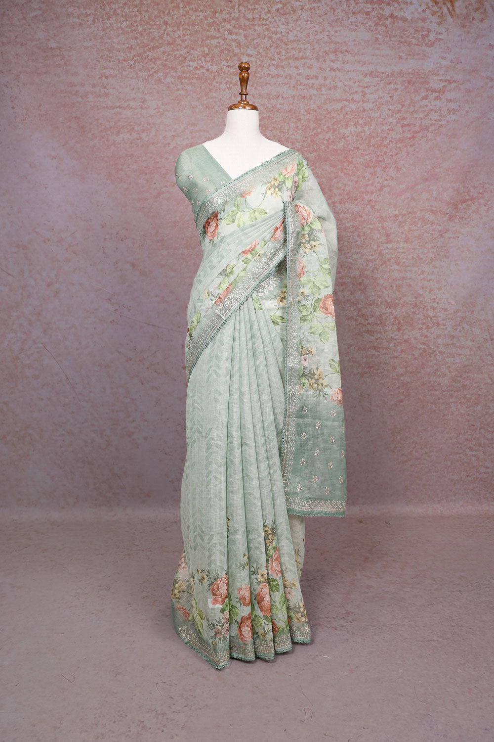 Light Green Net Kota Saree