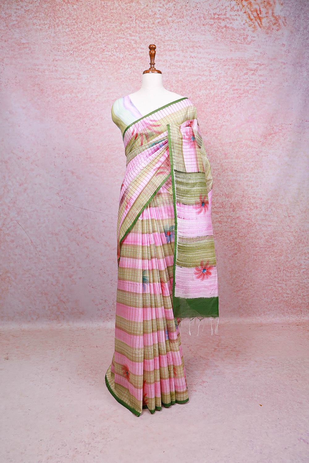 Multi Colours Semi Tussar Saree