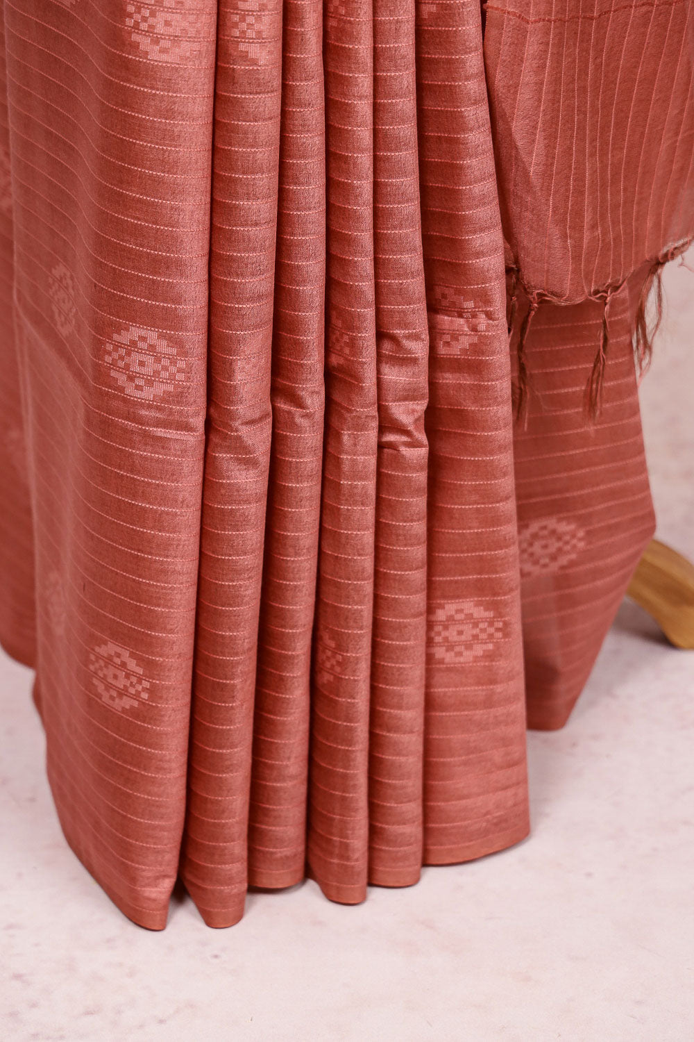 Peach Semi Tussar Saree