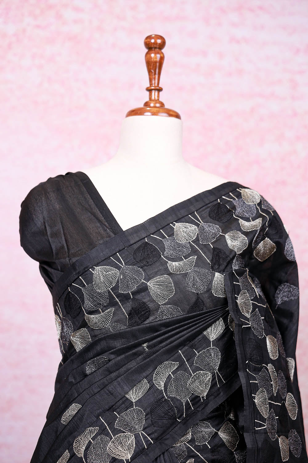 Black Semi Tussar Saree