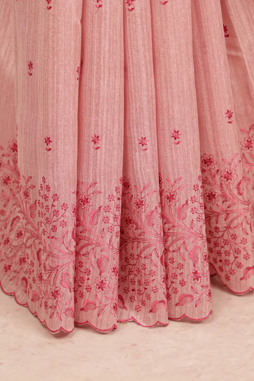 Pink Tussar Jute Saree