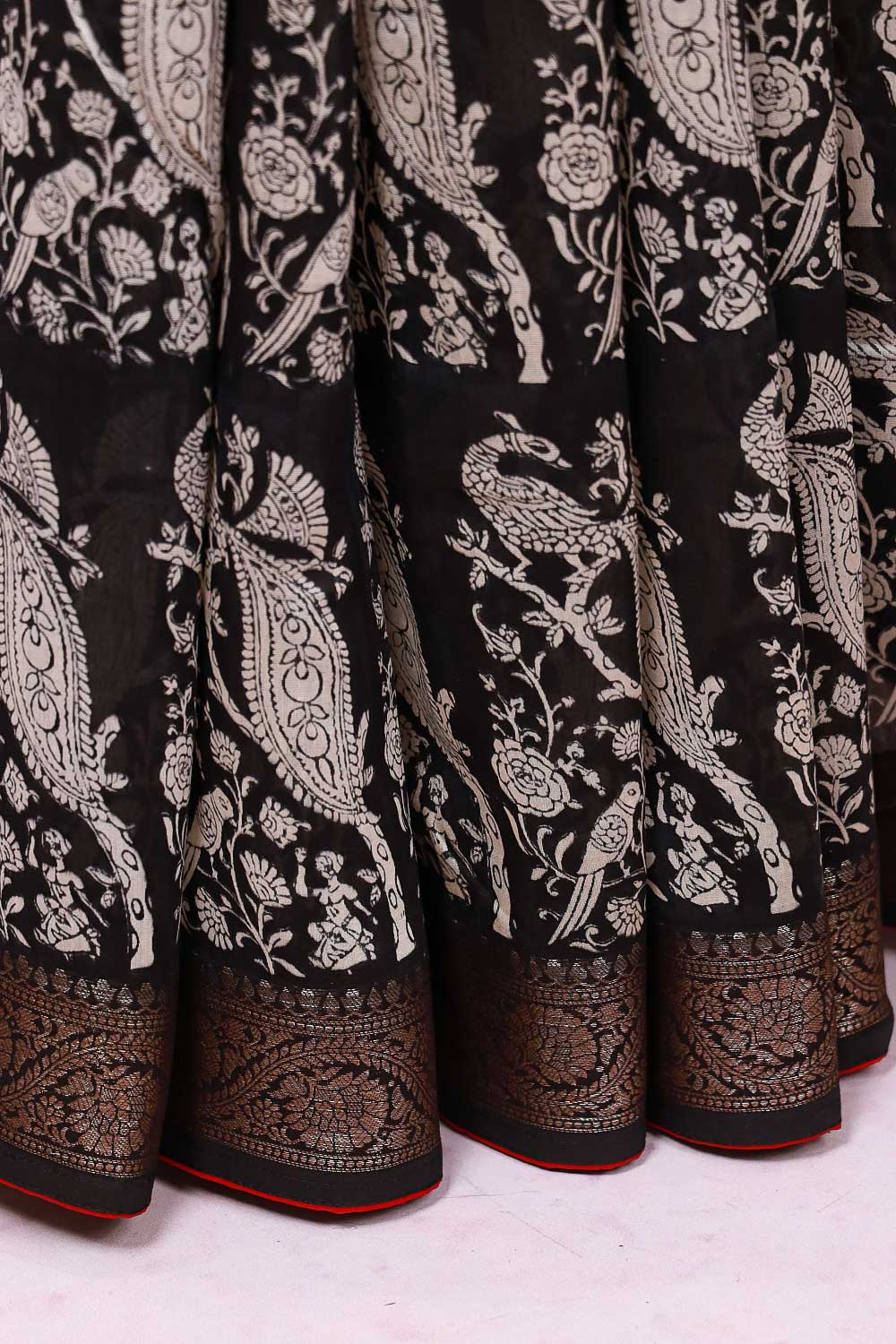Black Semi Chanderi Saree