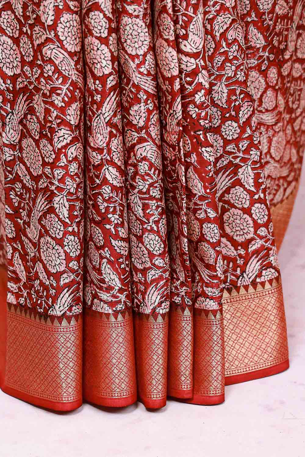 Brick Red Chanderi Saree