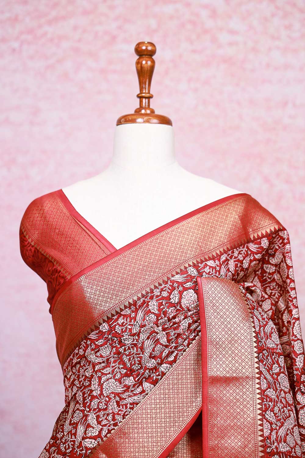 Brick Red Chanderi Saree
