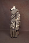 Black With Cream Semi Tussar Saree