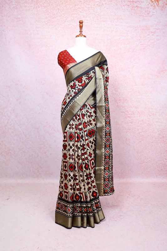Cream Semi Chanderi Saree
