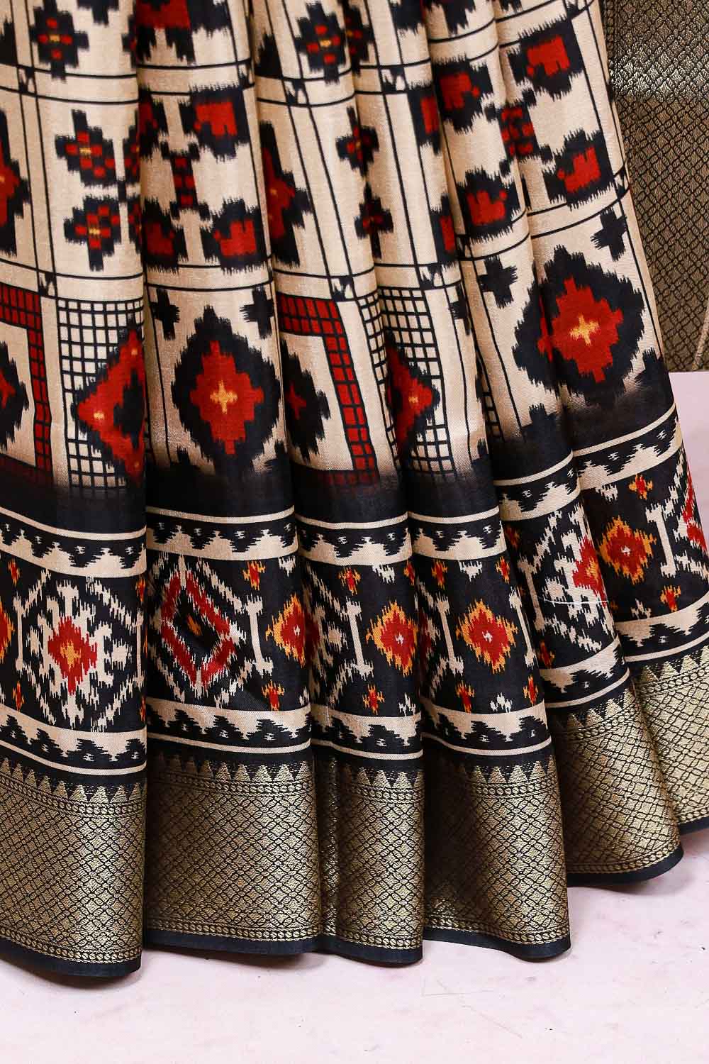 Cream Semi Chanderi Saree