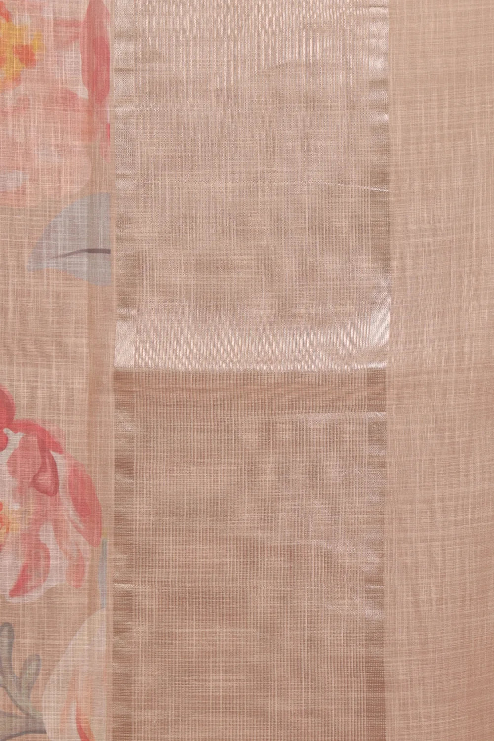 Pastel Peach Semi Linen Saree