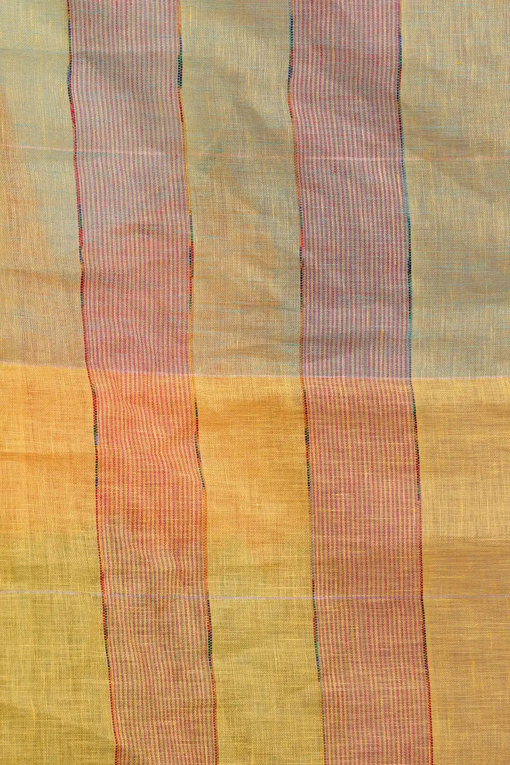 Multi Colors Linen Saree