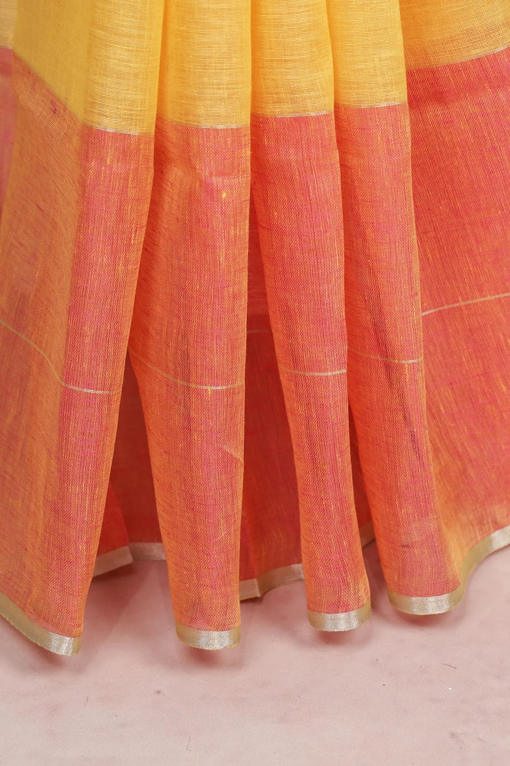 Multi Colors Linen Saree