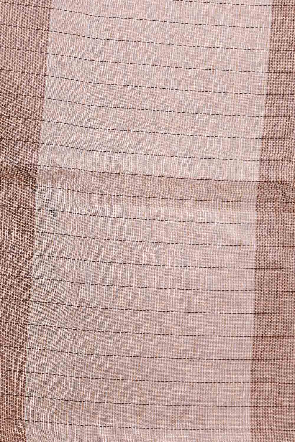 Cream Semi Linen Saree - Seematti
