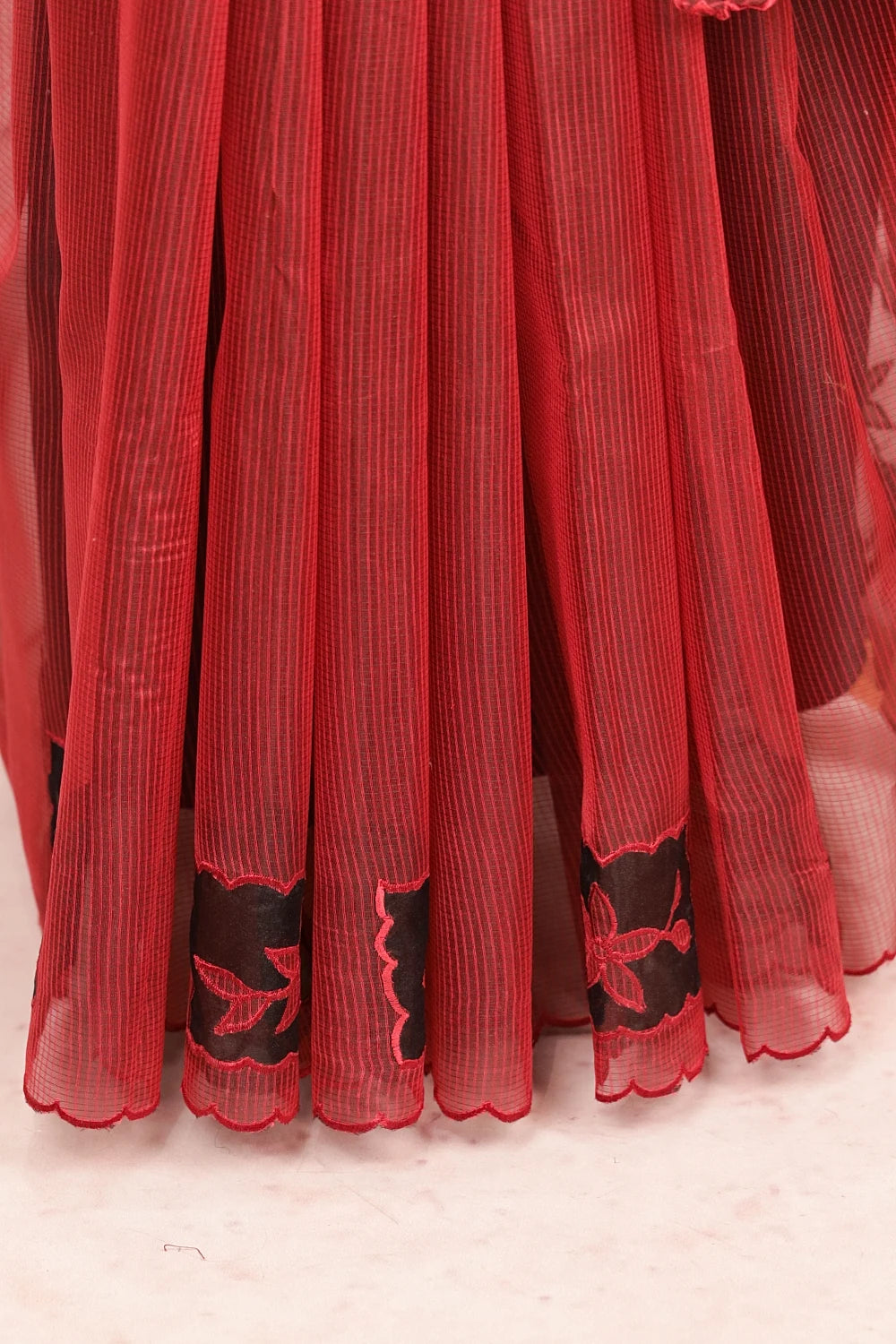 Maroon Semi Organza Saree