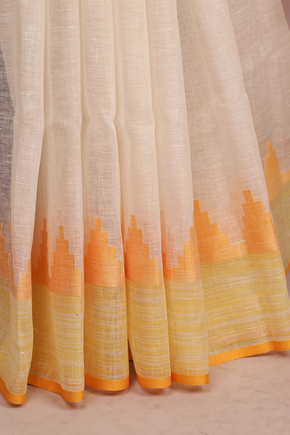 Off White Linen Saree
