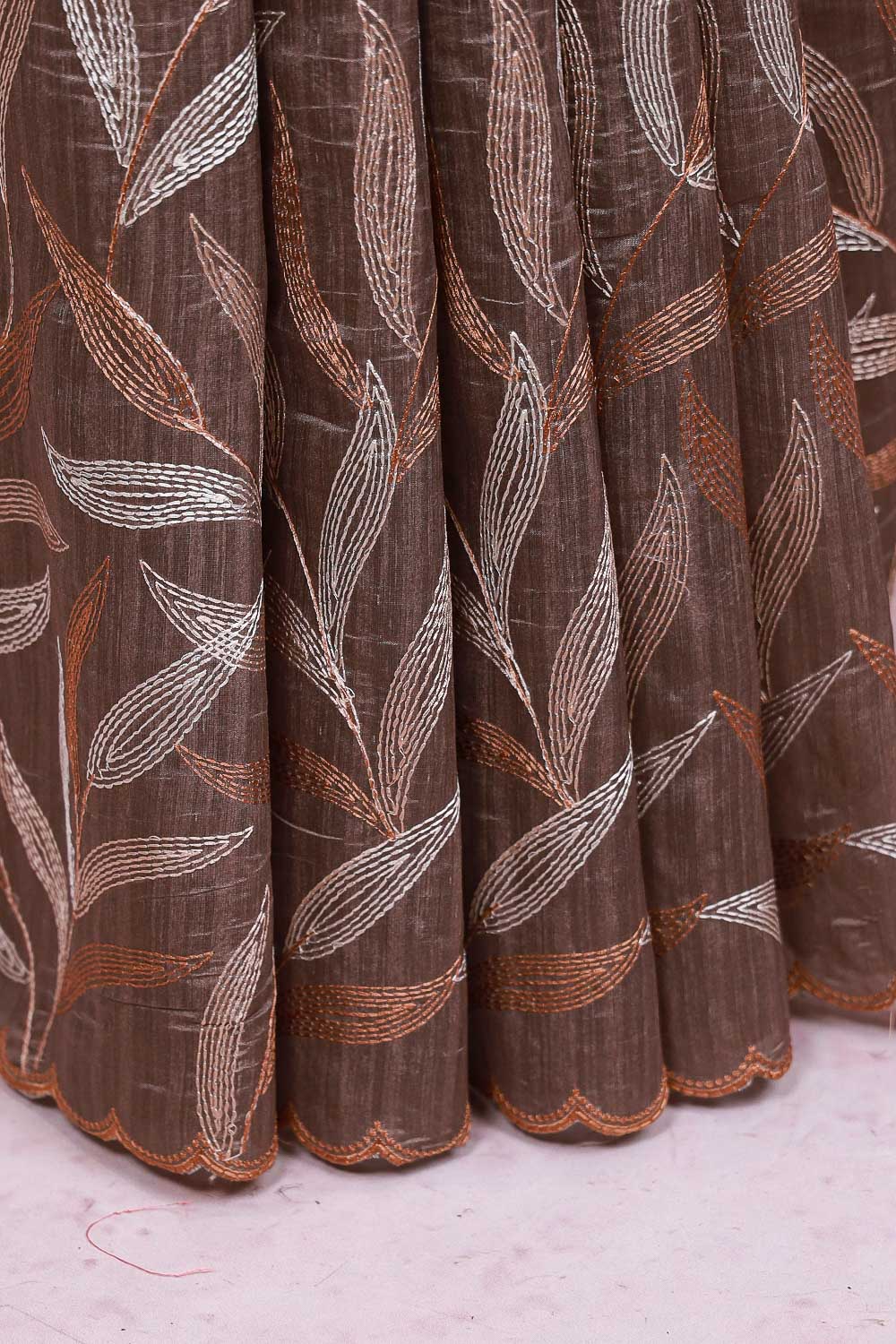 Taupe Semi Tussar Saree