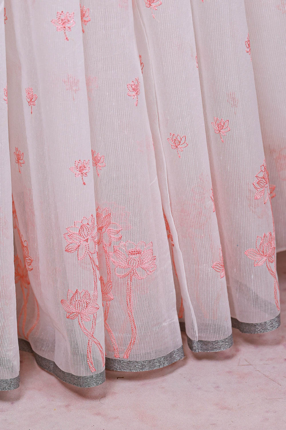 White Net Kota Saree