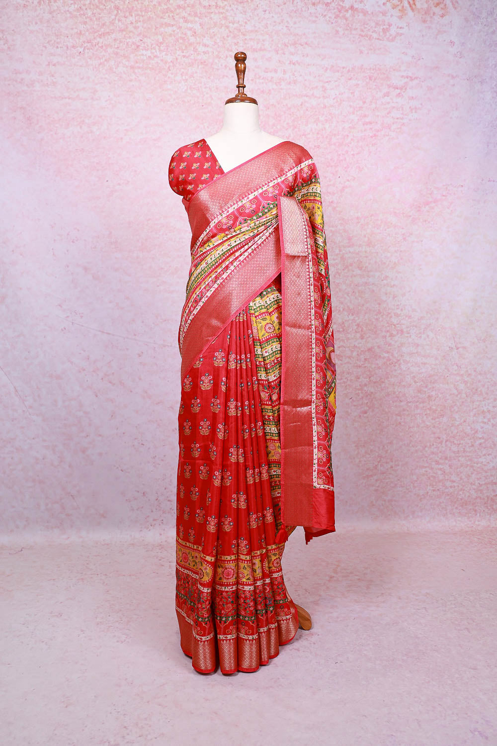 Multi Color Semi Tussar Saree