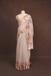 Light Grey Semi Chanderi Saree