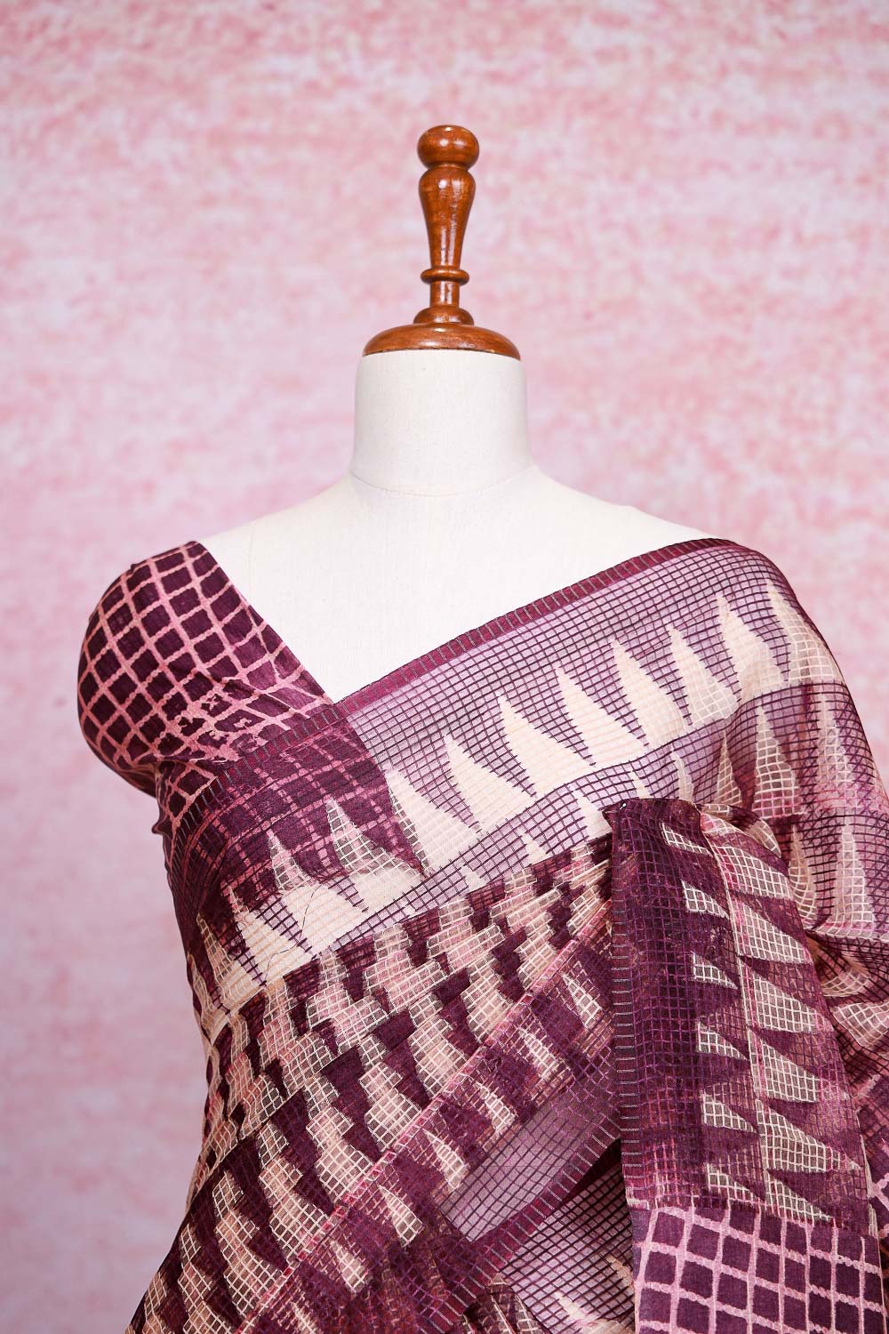 Cream Semi Tussar Saree