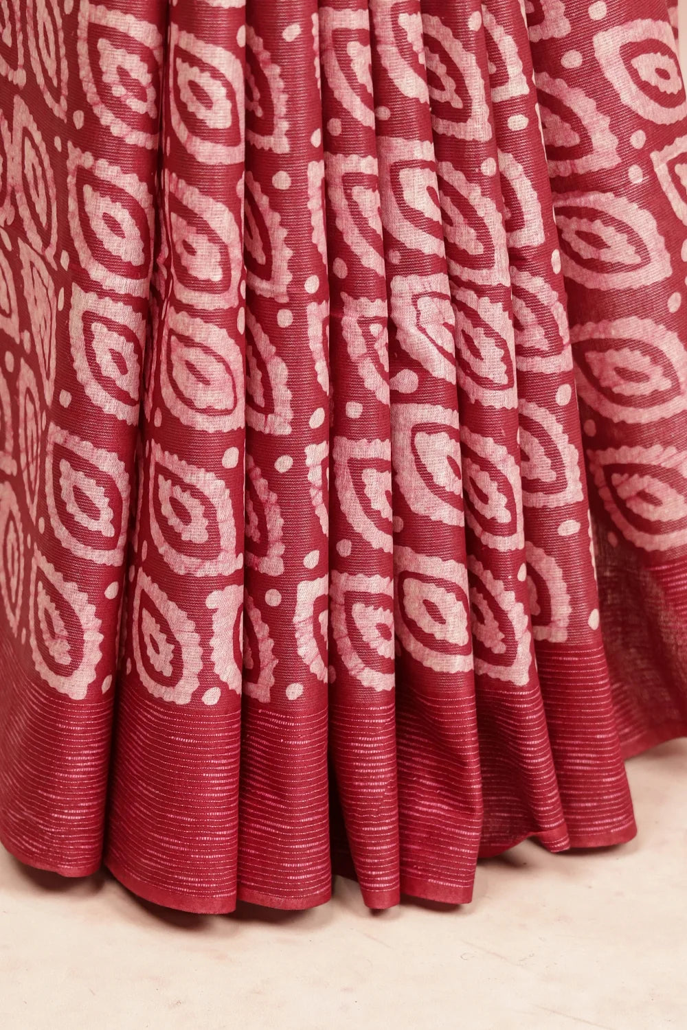 Wine Colour Semi Tussar Saree