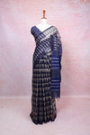 Blue Kota temple design saree with small border - Seematti