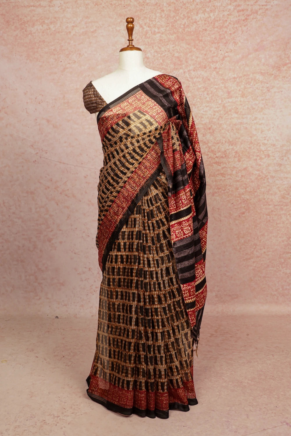 Mustard Gold Semi Tussar Saree