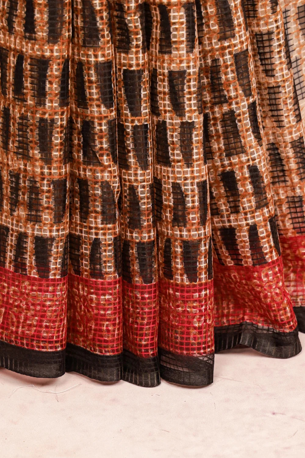 Mustard Gold Semi Tussar Saree