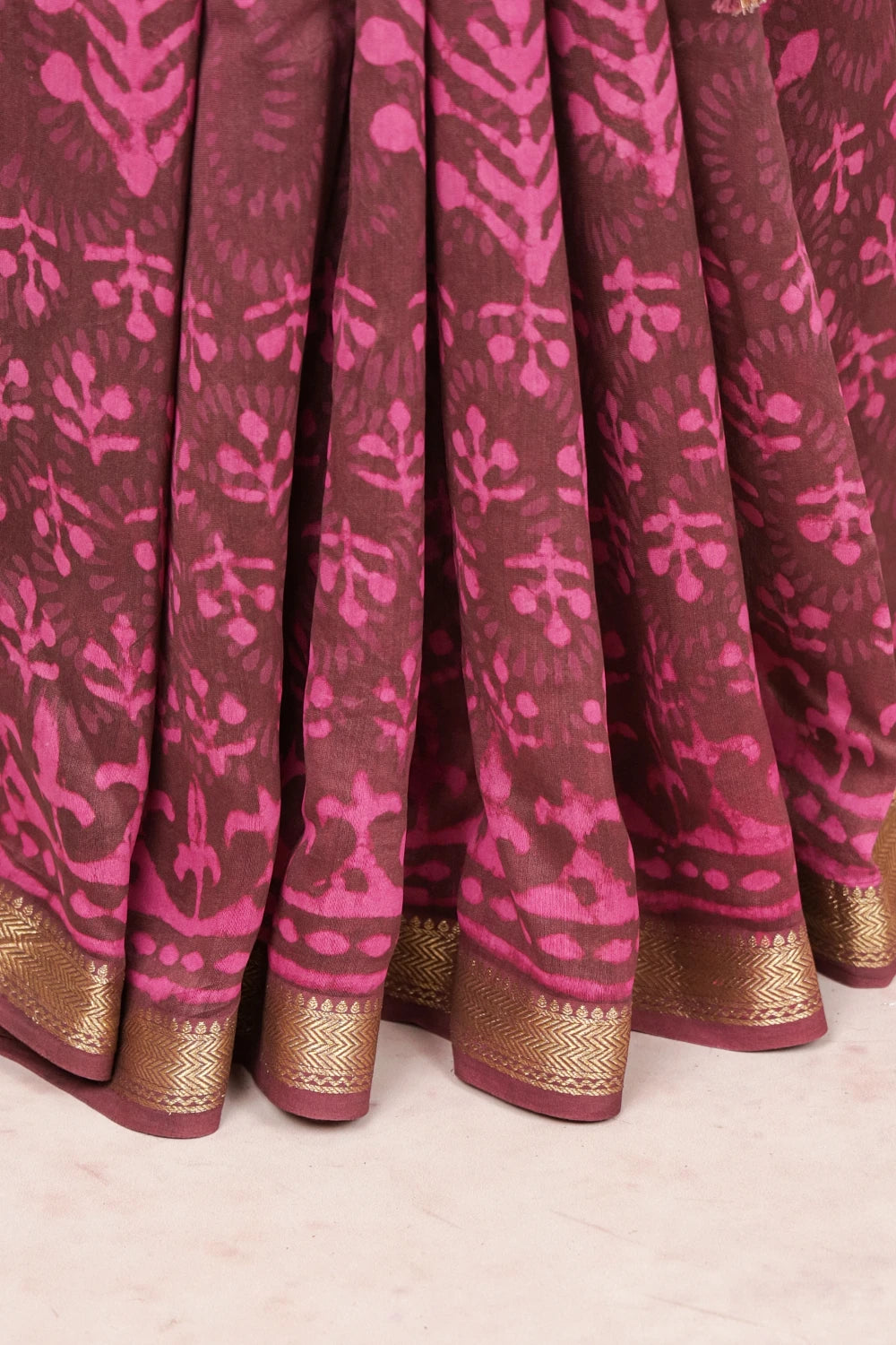 Burgundy Chanderi Saree